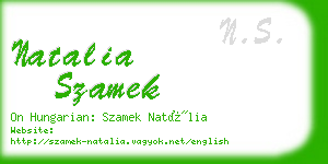 natalia szamek business card